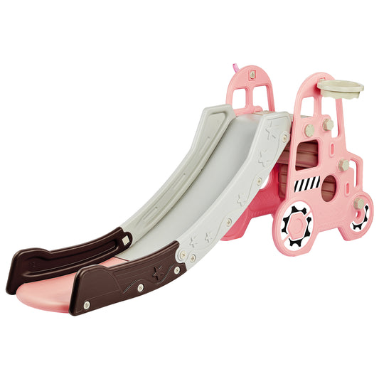 DUKE BABY Kids Slide 3 in 1 Toddler Slide Climber Pink Car