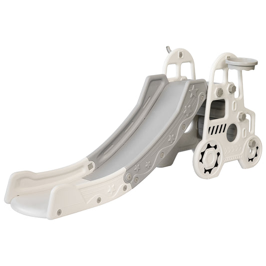 DUKE BABY Kids Slide 3 in 1 Toddler Slide Climber White Car