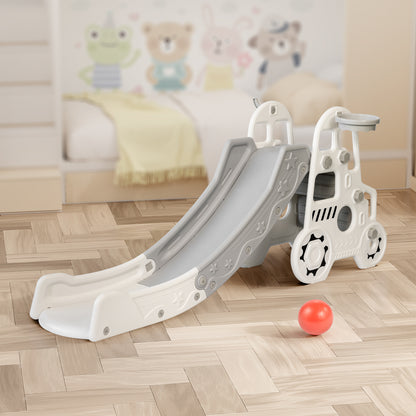 DUKE BABY Kids Slide 3 in 1 Toddler Slide Climber White Car