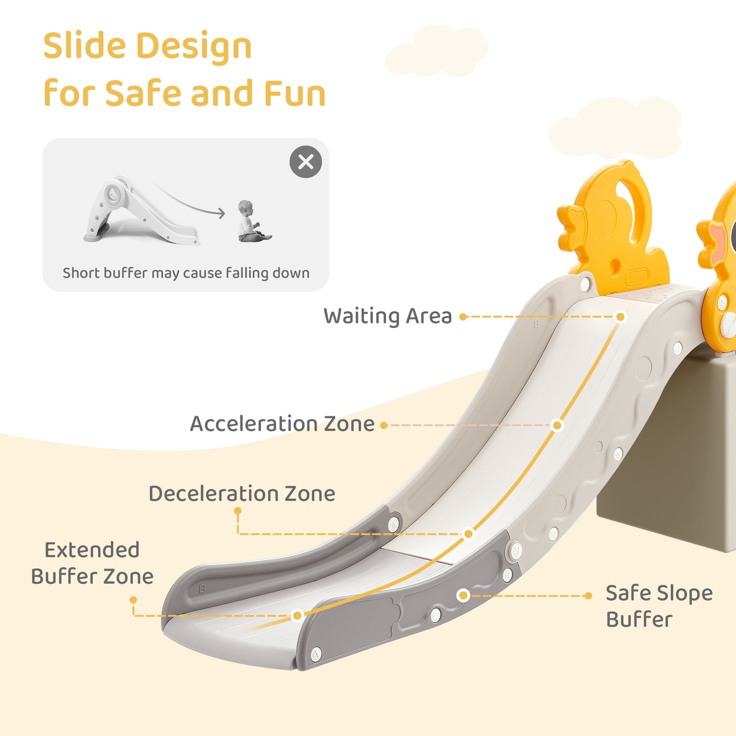 Duke Baby Kids Indoor Sofa Slide - Yellow